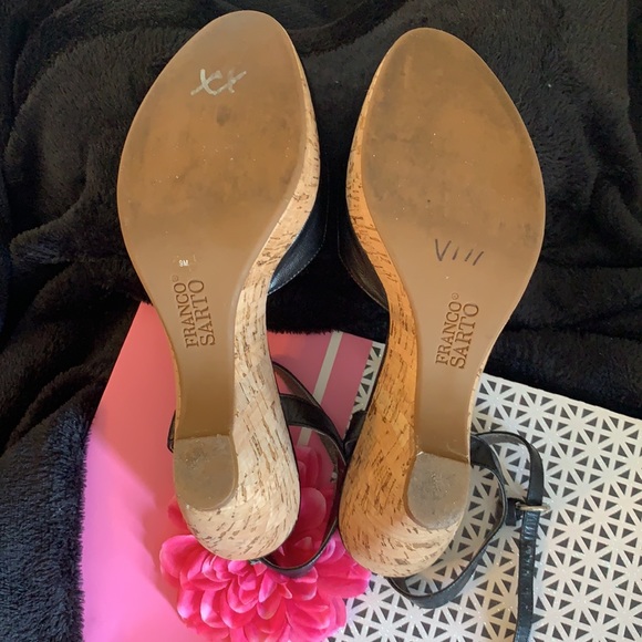 Franco Sarto open toe cork wedge heel - Picture 3 of 7